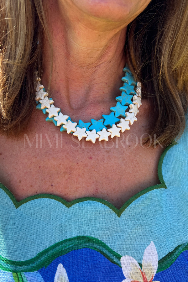 Marine Sea Star Necklace, turquoise