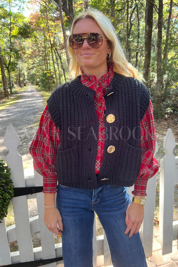 Maxine sweater vest, black