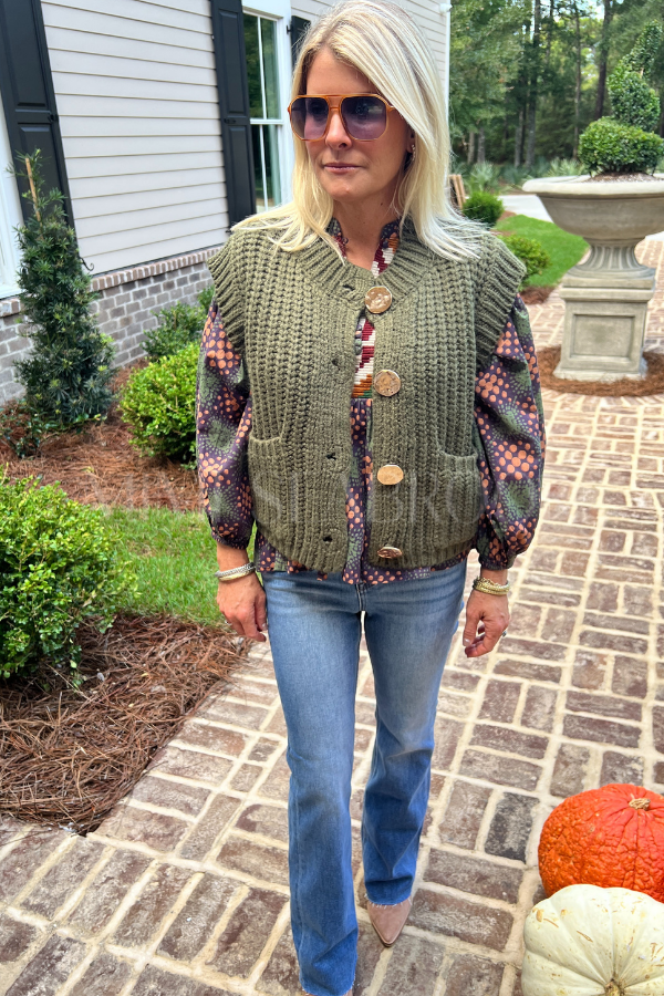 Maxine sweater vest, olive