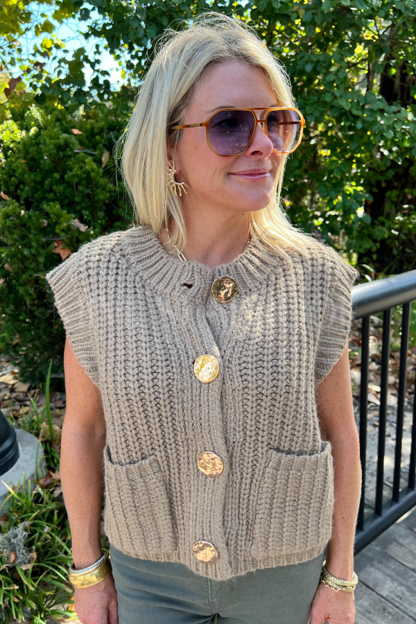 Maxine sweater vest, taupe