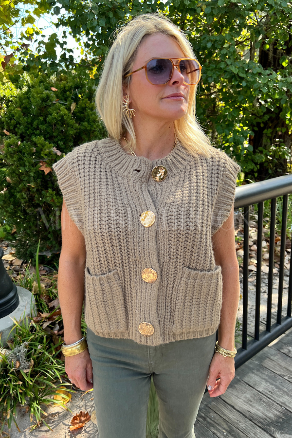 Maxine sweater vest, taupe