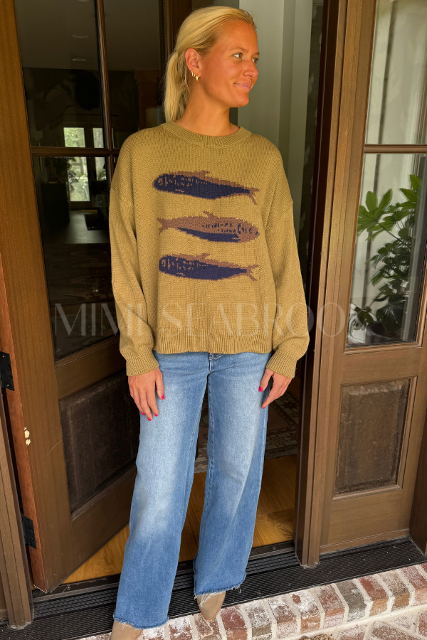 Mellania fish sweater, olive