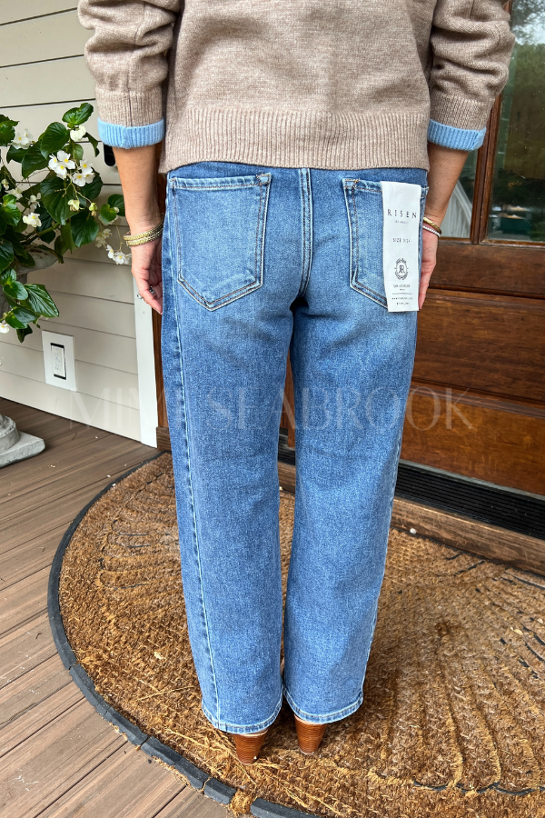 Miley barrel leg jeans, dark denim