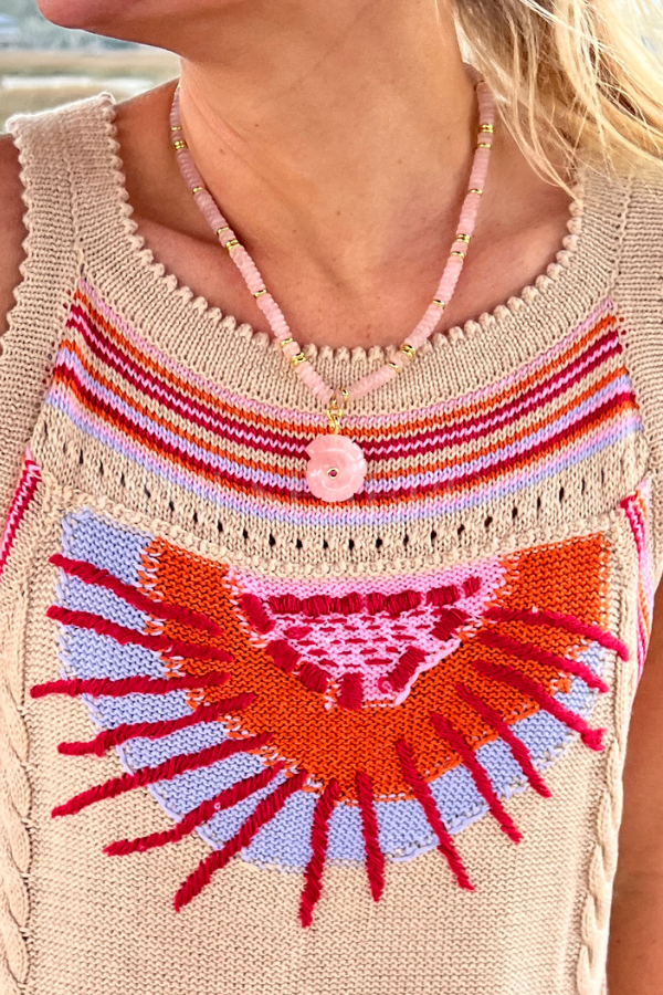 Mille necklace, light pink