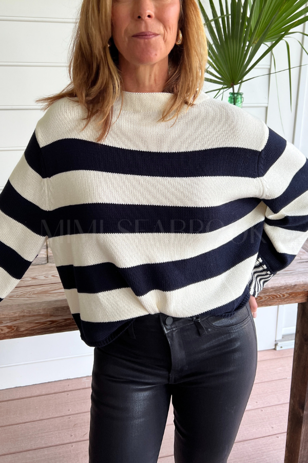 Montgomery sweater, black/white