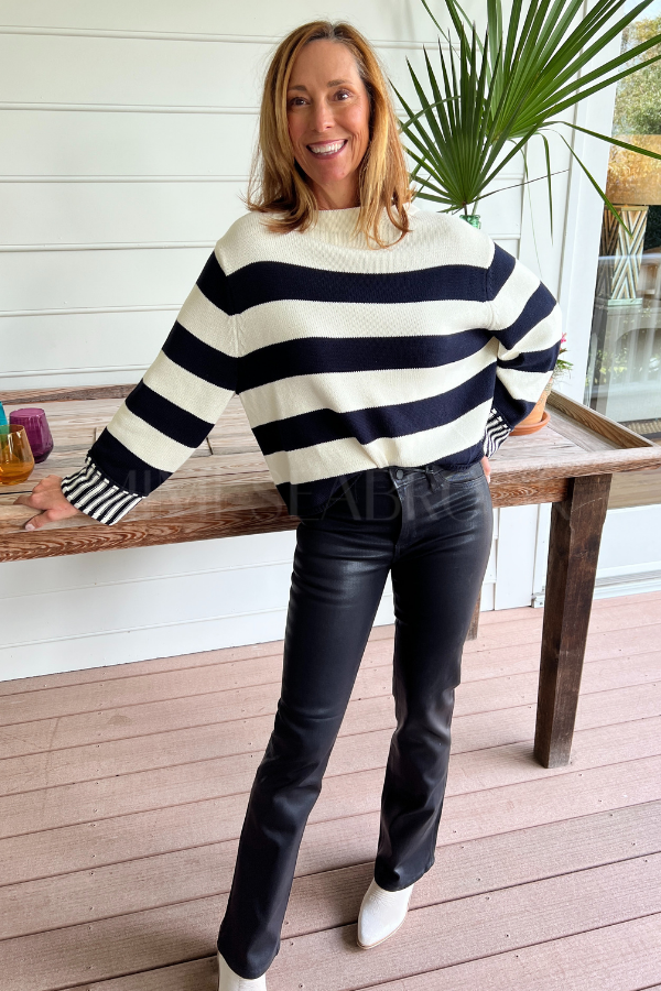 Montgomery sweater, black/white