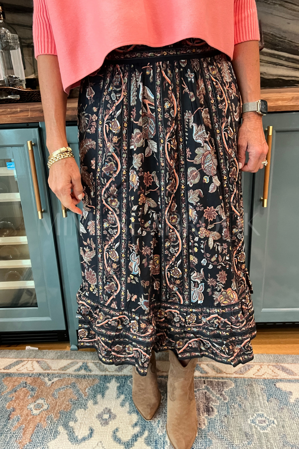 Morgan Midi Skirt, Bois Print by Cleobella