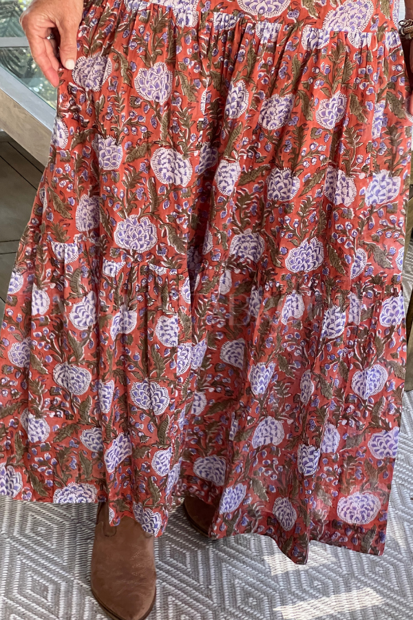 Murphy skirt, rust/purple multi