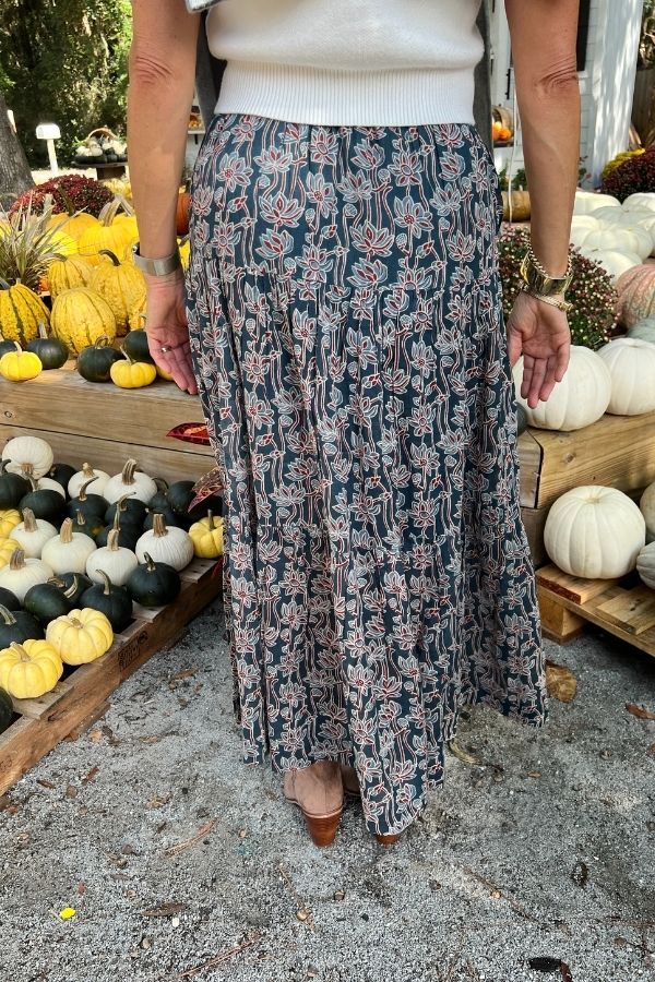 Murphy skirt, fall garden print