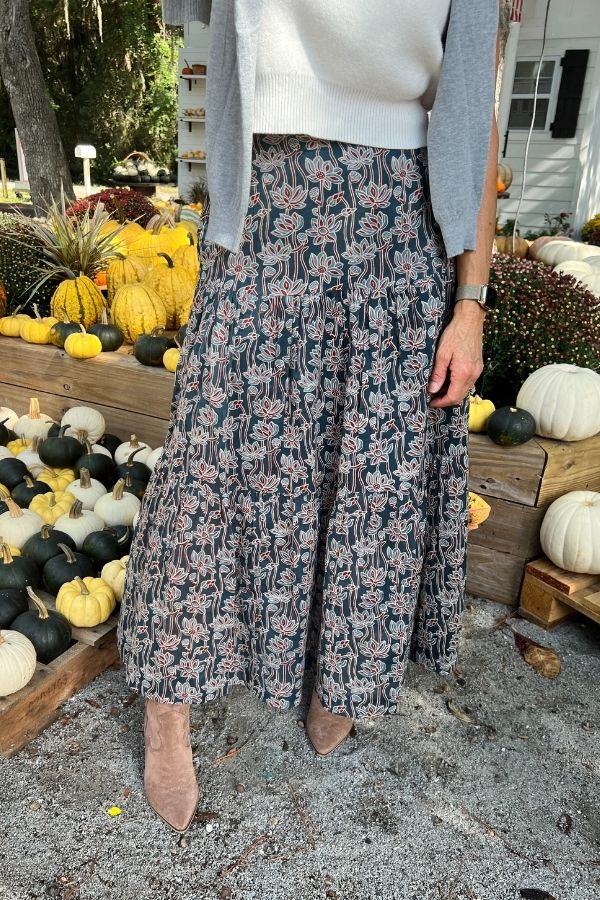 Murphy skirt, fall garden print