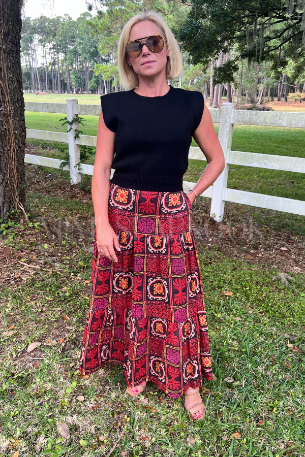 Murphy skirt, tile print