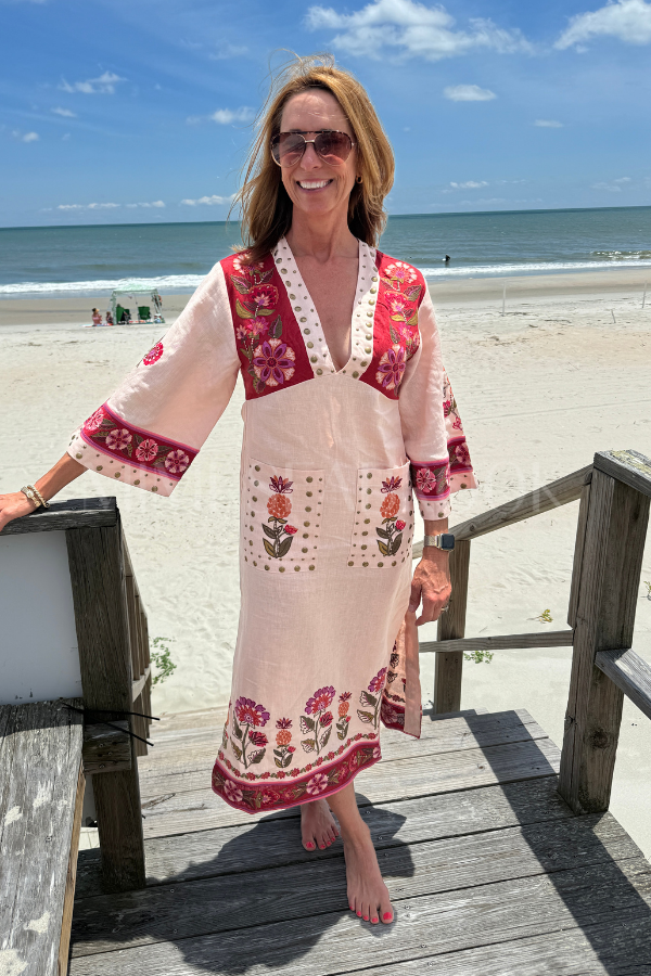Nature Embroidered Cream Maxi Dress by Farm Rio