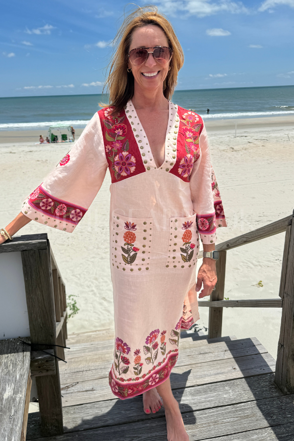 Nature Embroidered Cream Maxi Dress by Farm Rio