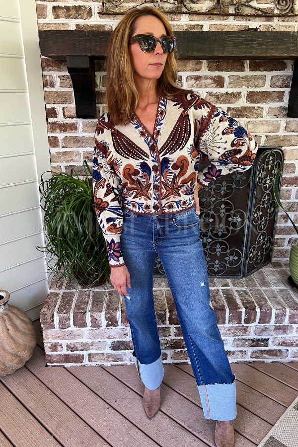 Nature Land Sand Knit Cardigan by Farm Rio