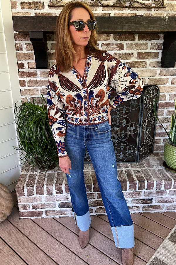 Nature Land Sand Knit Cardigan by Farm Rio