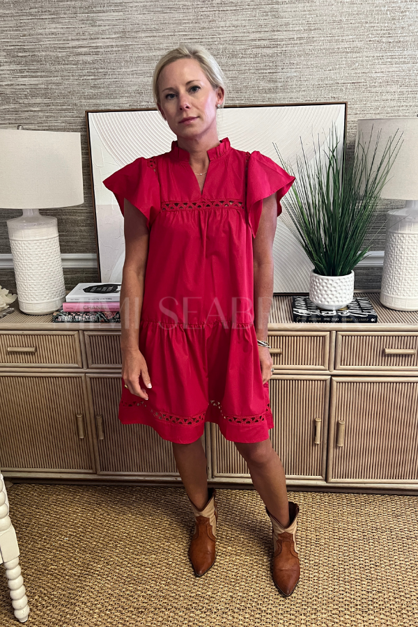 Nell dress, red