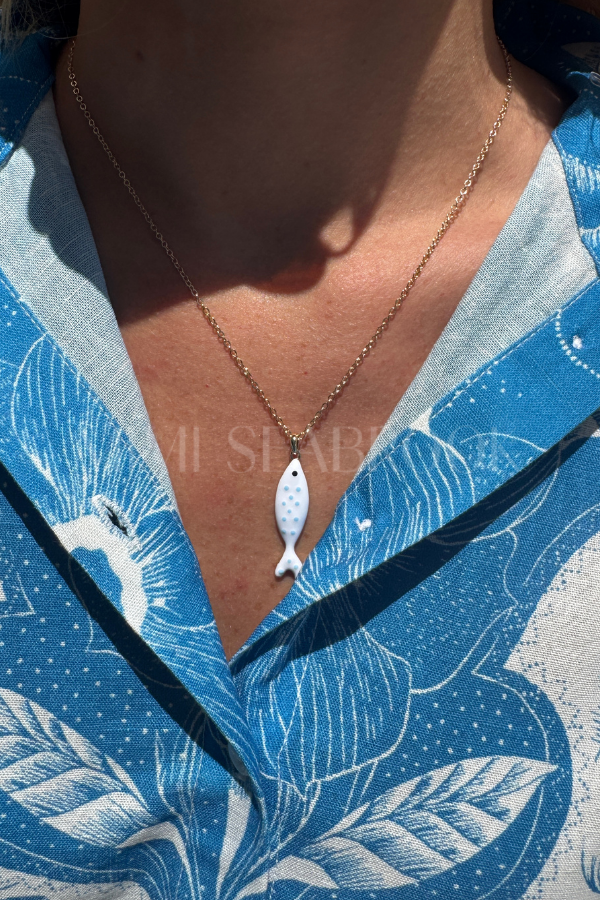 Nori necklace, white