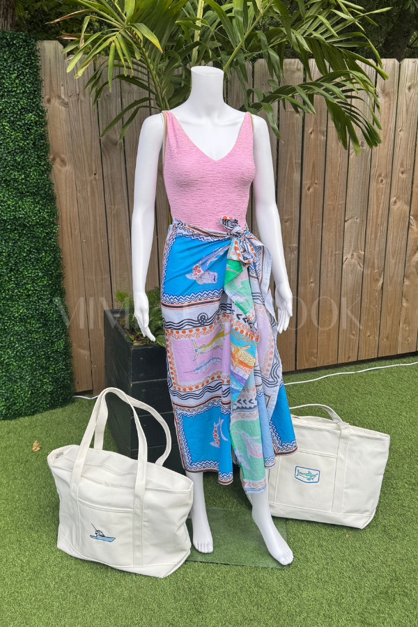 North Inlet Sarong / scarf  by King + Pitt, conch republic print