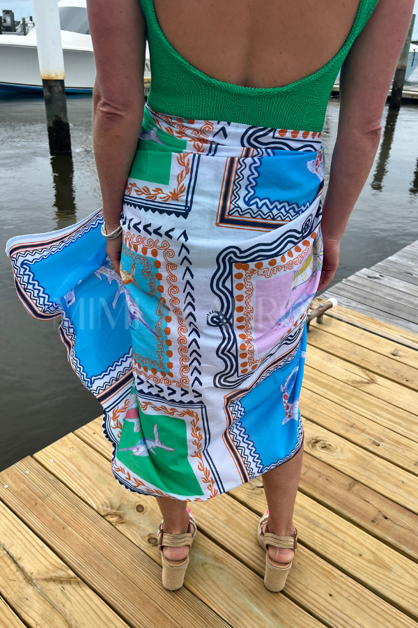 North Inlet Sarong / scarf  by King + Pitt, conch republic print