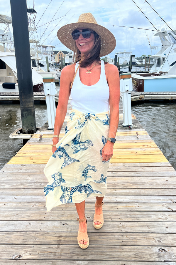 North Inlet Sarong / scarf by King + Pitt, silver king print