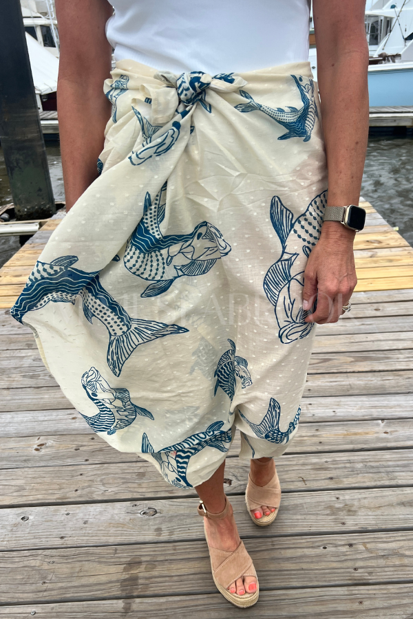 North Inlet Sarong / scarf by King + Pitt, silver king print
