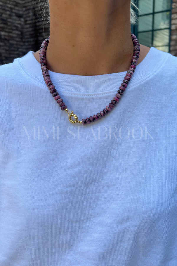 North Inlet necklace, plum jasper