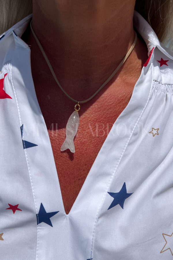 Oakland Fish Necklace, beige