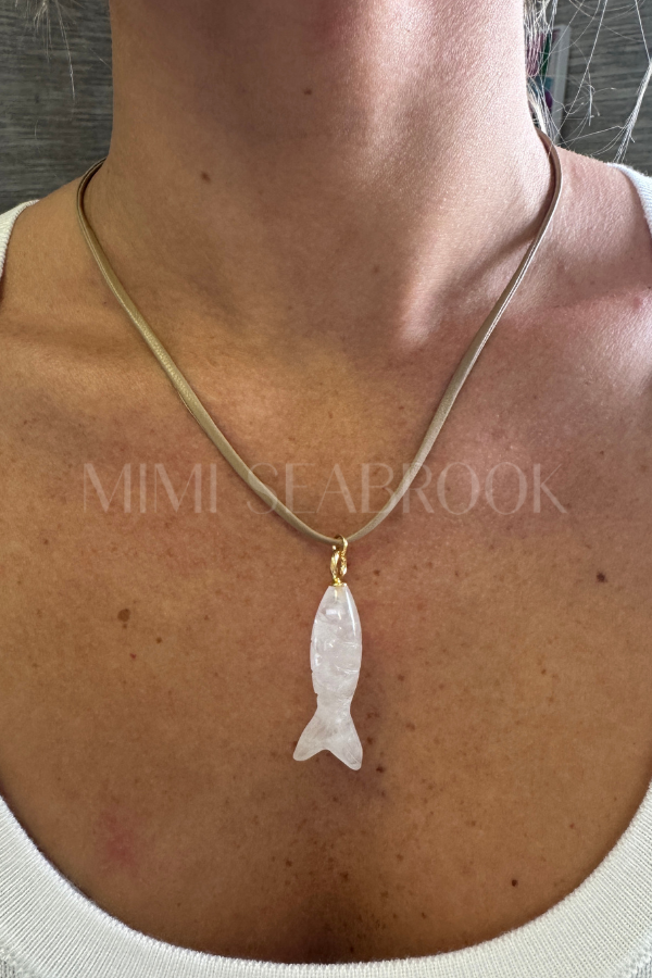 Oakland Fish Necklace, beige