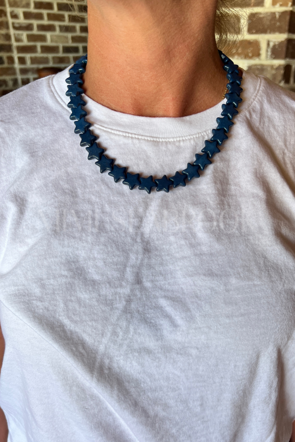 Oceanic Sea Star Necklace, navy