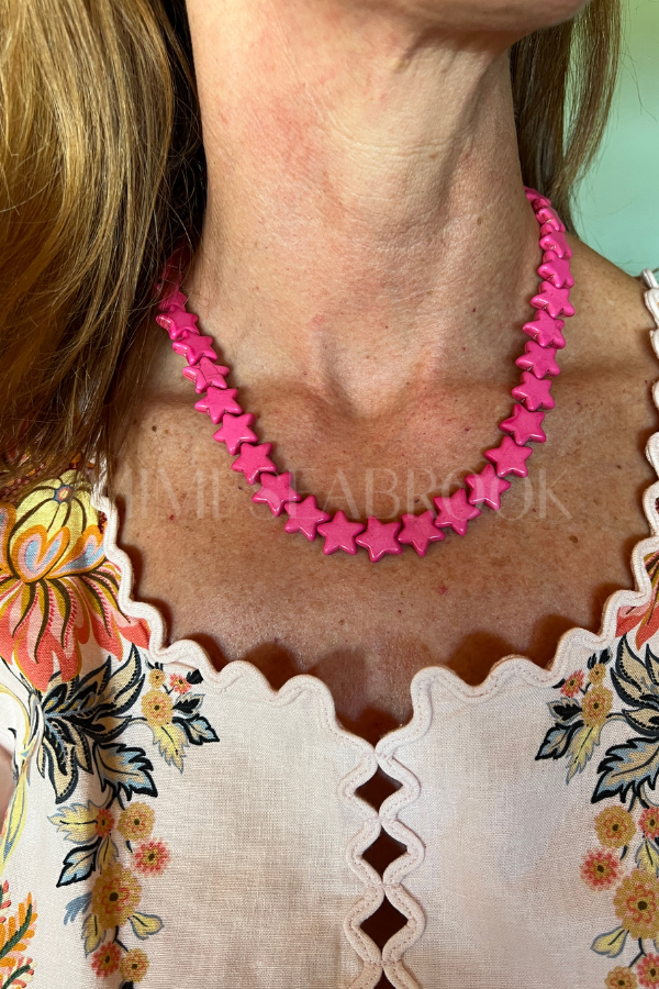 Oceanic Sea Star Necklace, pink