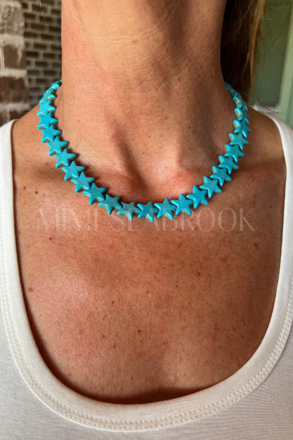 Oceanic Sea Star Necklace, turquoise