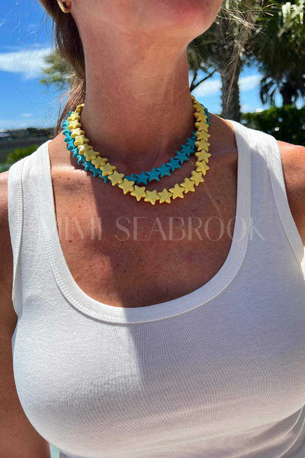 Oceanic Sea Star Necklace, turquoise