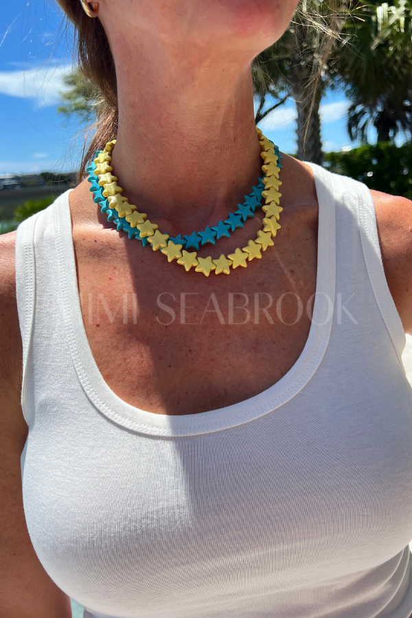 Oceanic Sea Star Necklace, yellow