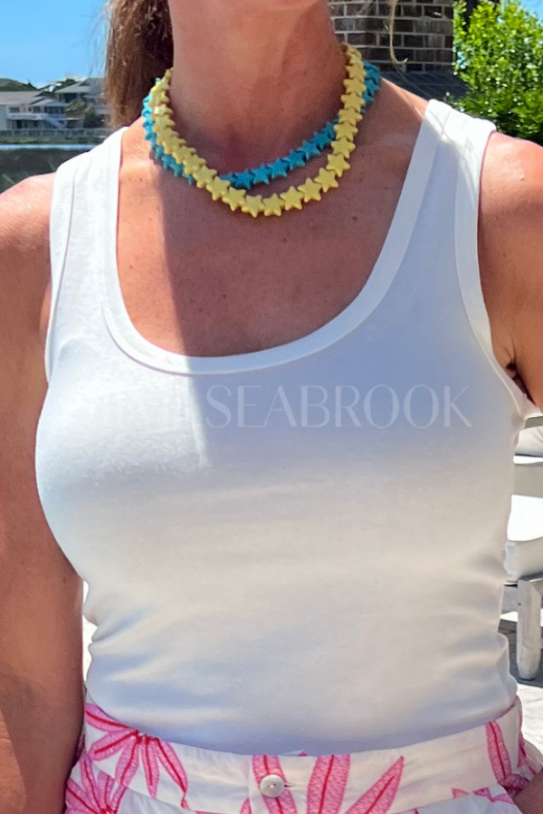 Oceanic Sea Star Necklace, yellow