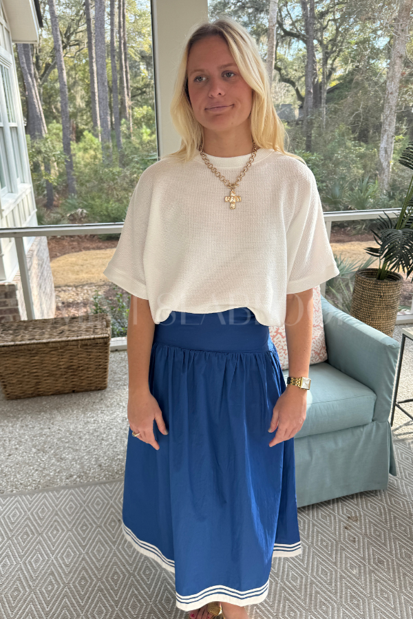 Oliver Embroidered Poplin Skirt by Lusana