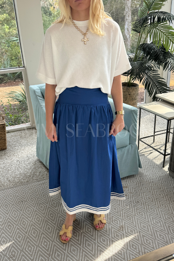 Oliver Embroidered Poplin Skirt by Lusana