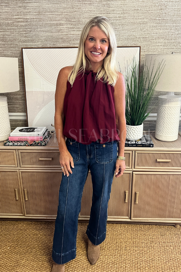 Oriana top, crimson