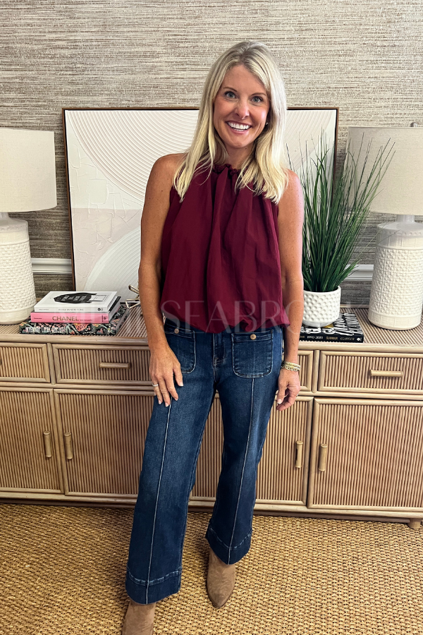 Oriana top, crimson