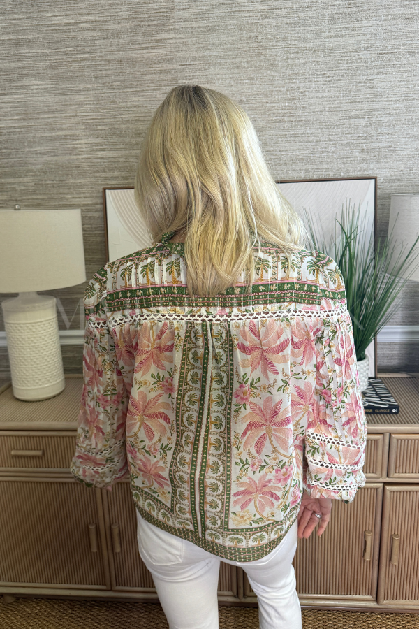 Palm Dream Off-White Blouse by Farm Rio