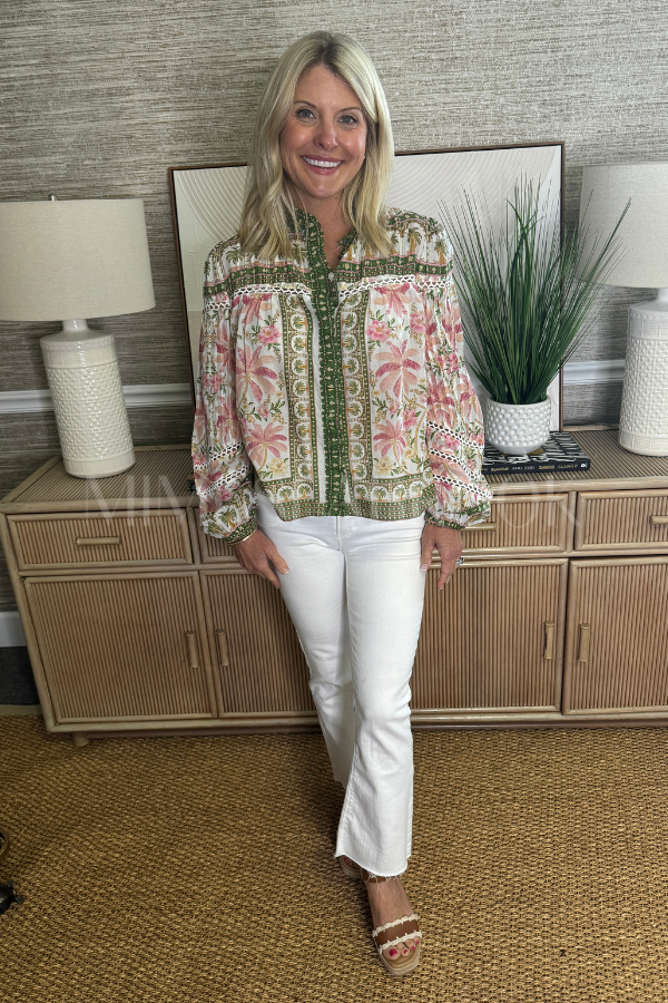 Palm Dream Off-White Blouse by Farm Rio