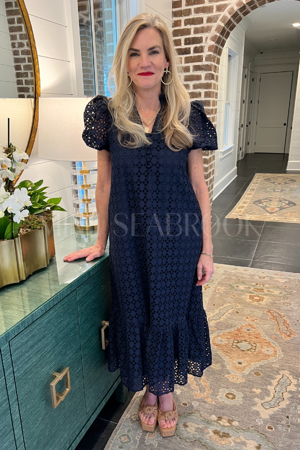 Parish dress, navy