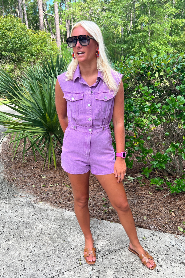 Peyton romper, purple