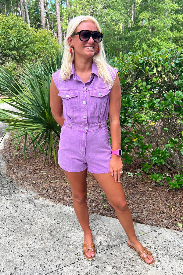 Peyton romper, purple