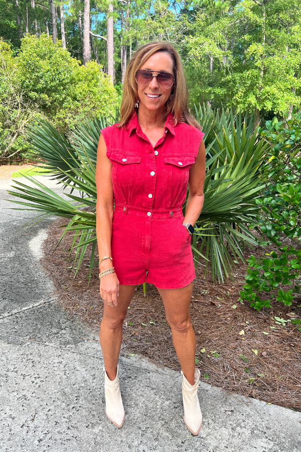 Peyton romper, washed red