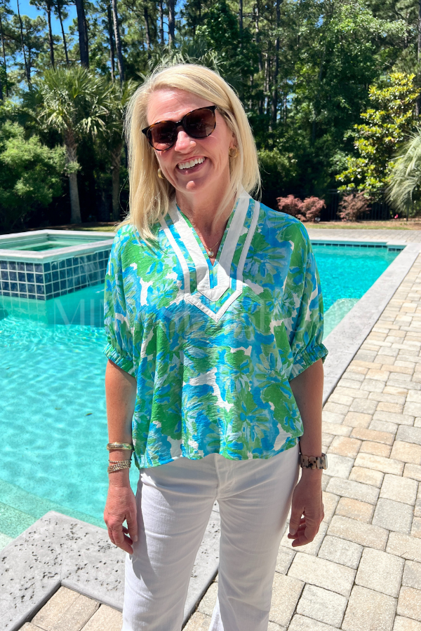 Phillips top, green aqua