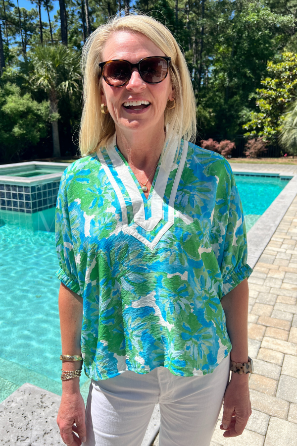 Phillips top, green aqua