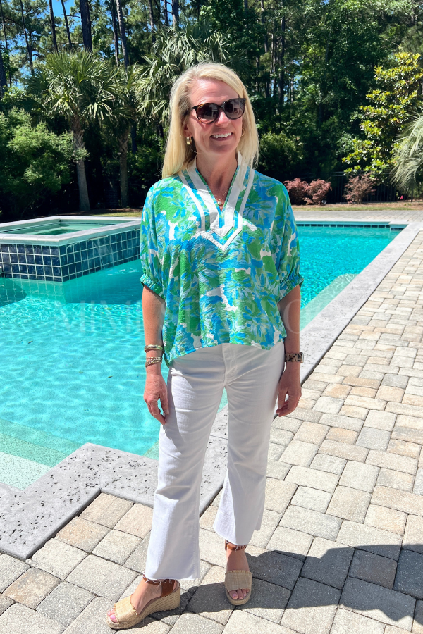 Phillips top, green aqua