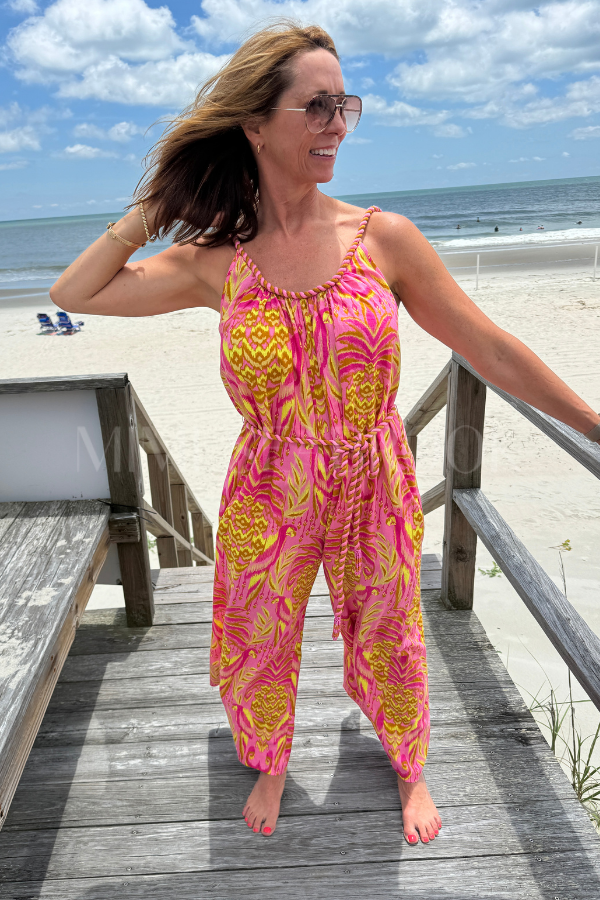 Pineapple Tapestry Pink Jumpsuit by Farm Rio