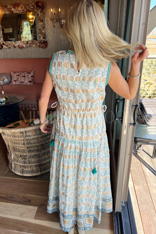 Piped Maxi Dress, Geneva Green by Oliphant