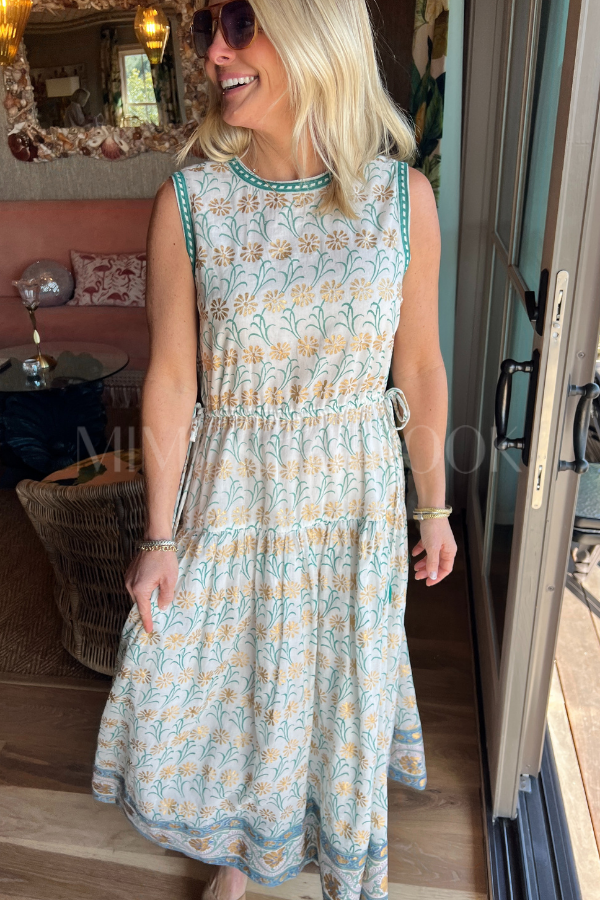 Piped Maxi Dress, Geneva Green by Oliphant